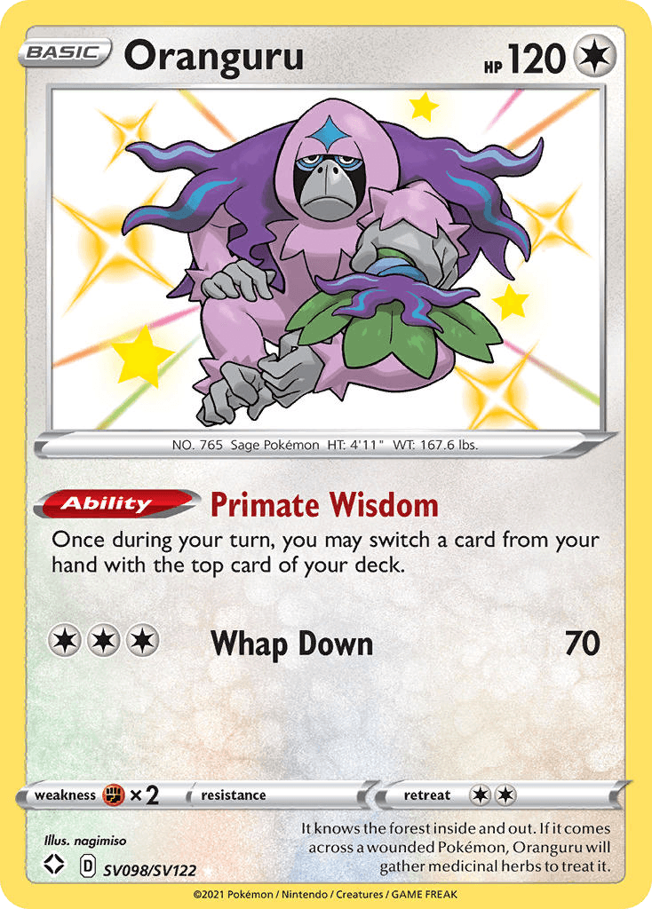 Oranguru, Shining Fates Shiny Vault SV098
