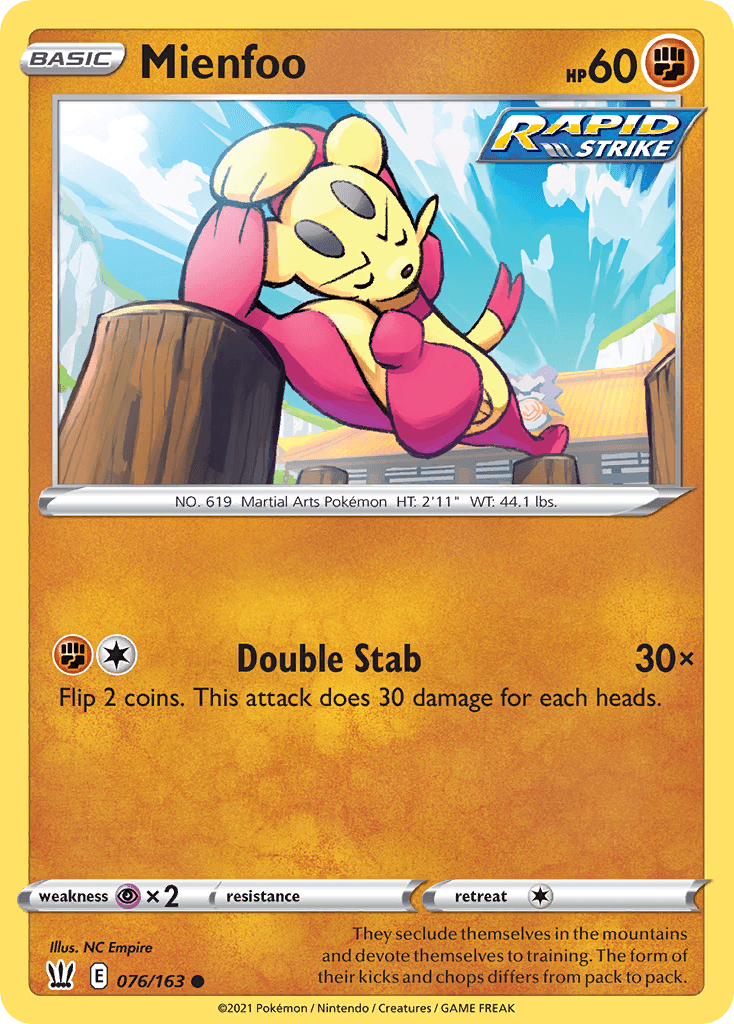 Mienfoo, Battle Styles 76