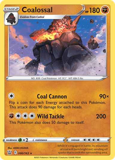 Coalossal, Battle Styles 80