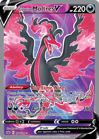Galarian Moltres V, Chilling Reign 176