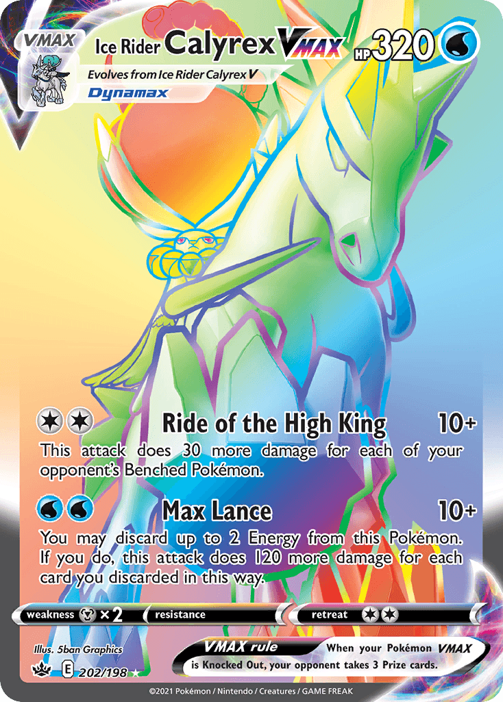 Ice Rider Calyrex VMAX, Chilling Reign 202