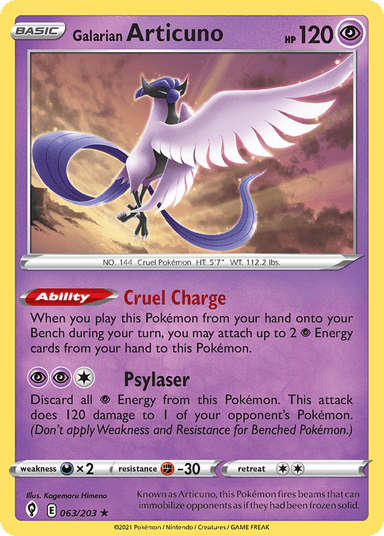Galarian Articuno, Evolving Skies 63