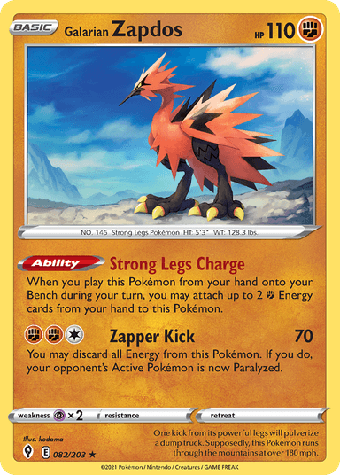 Galarian Zapdos, Evolving Skies 82