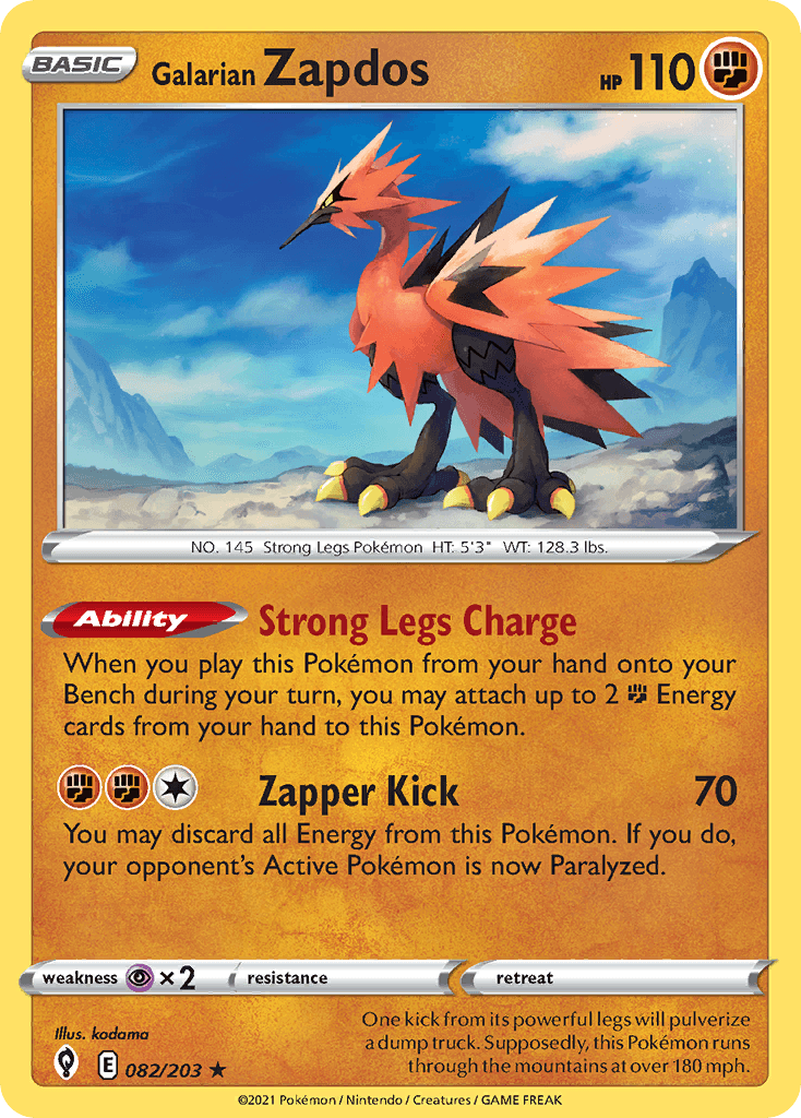 Galarian Zapdos, Evolving Skies 82