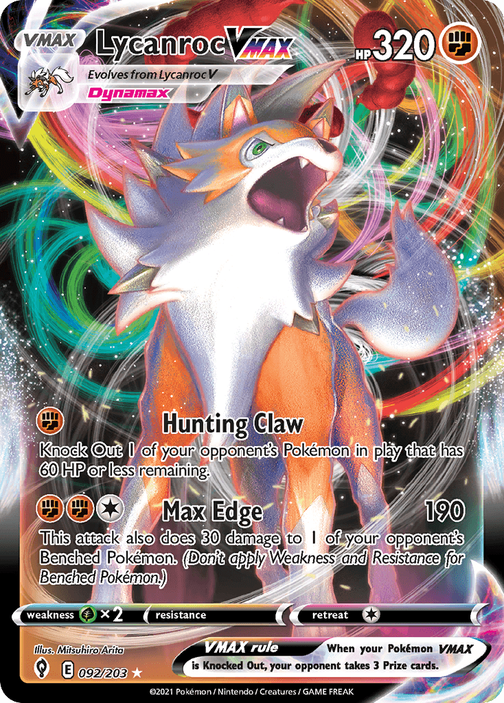 Lycanroc VMAX, Evolving Skies 92