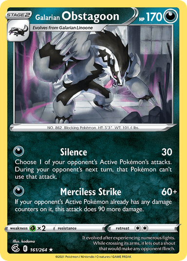 Galarian Obstagoon, Fusion Strike 161