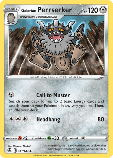 Galarian Perrserker, Fusion Strike 181