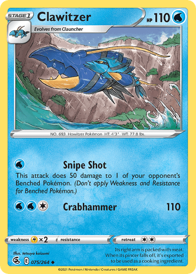 Clawitzer, Fusion Strike 75