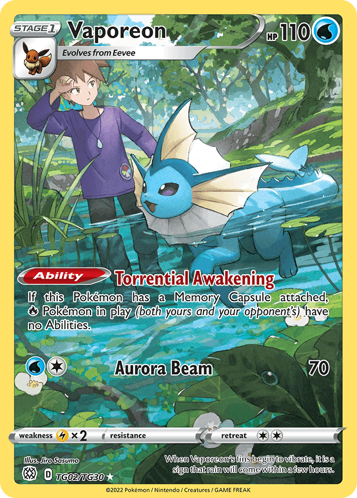 Vaporeon, Brilliant Stars Trainer Gallery TG02