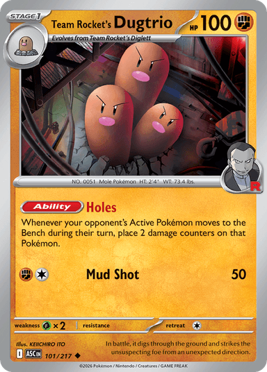 Team Rocket's Dugtrio, Ascended Heroes 101