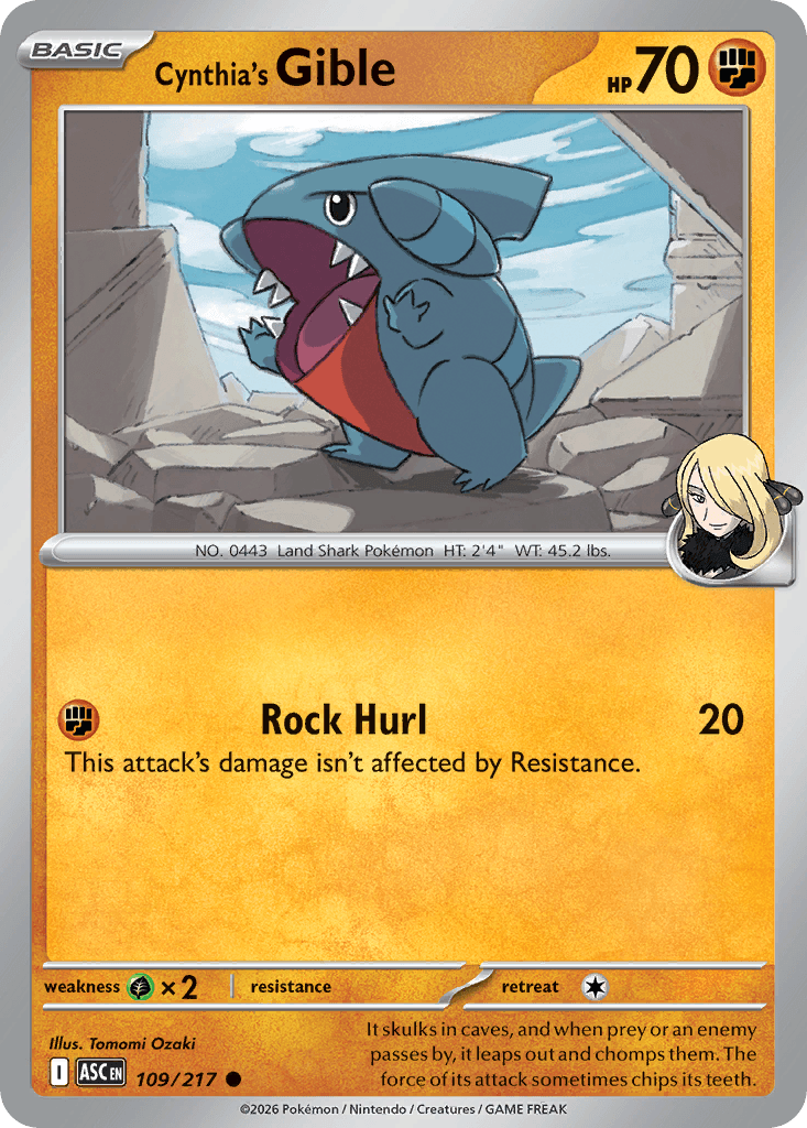 Cynthia's Gible, Ascended Heroes 109