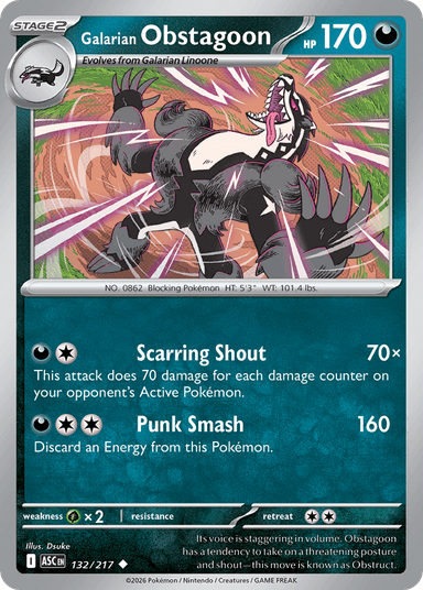 Galarian Obstagoon, Ascended Heroes 132