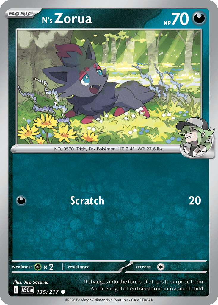 N's Zorua, Ascended Heroes 136