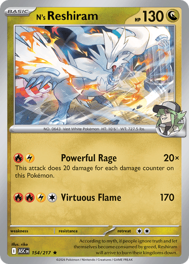 N's Reshiram, Ascended Heroes 154