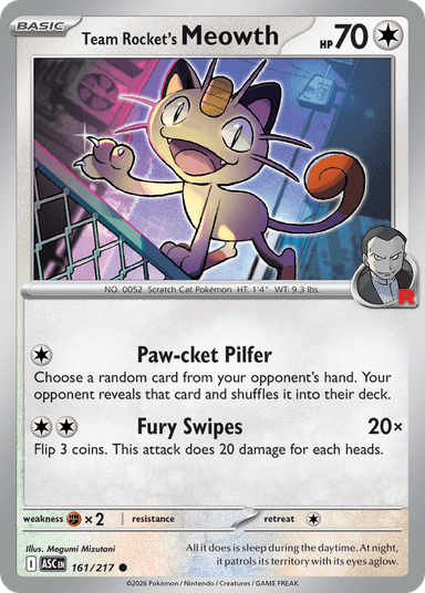 Team Rocket's Meowth, Ascended Heroes 161