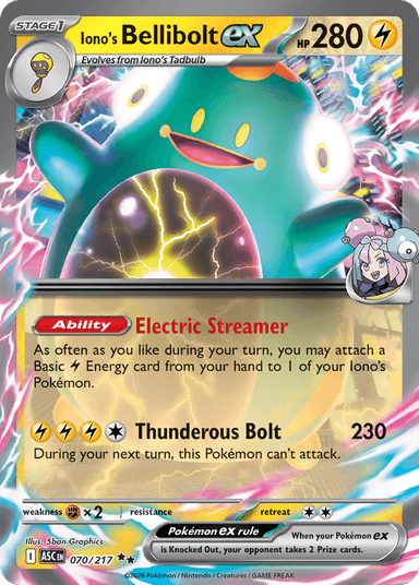 Iono's Bellibolt ex, Ascended Heroes 70