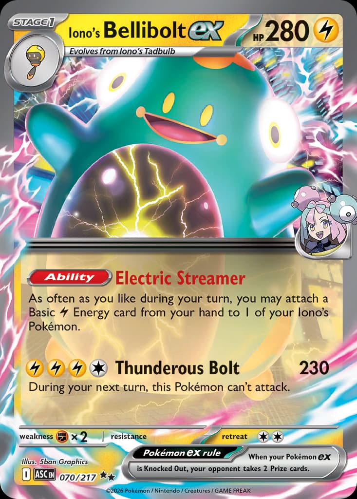 Iono's Bellibolt ex, Ascended Heroes 70