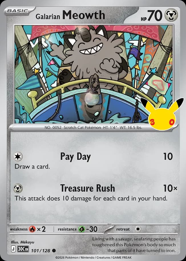 Galarian Meowth, 30th Celebration 101