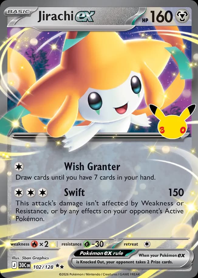 Jirachi ex, 30th Celebration 102