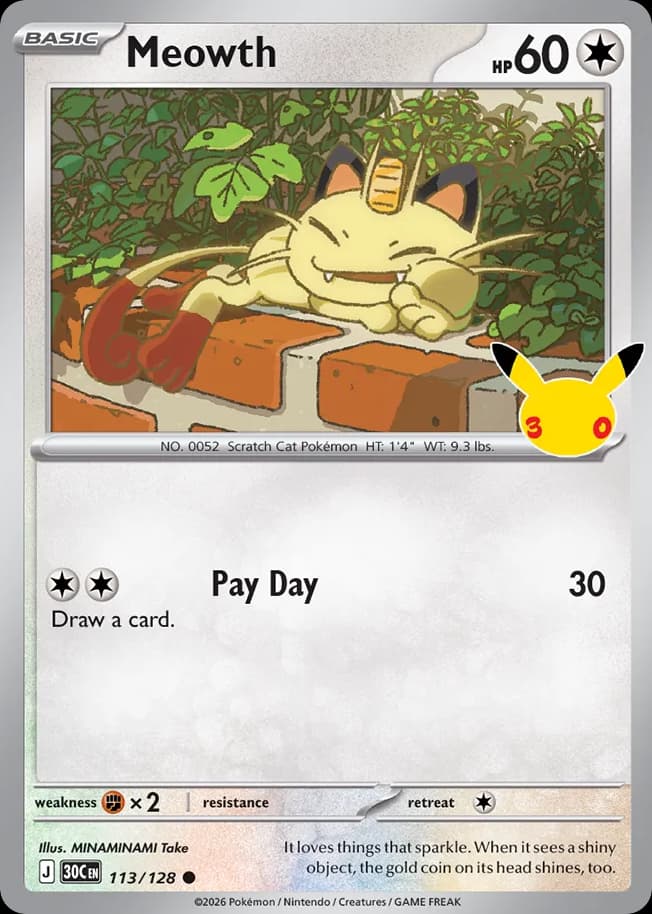Meowth, 30th Celebration 113