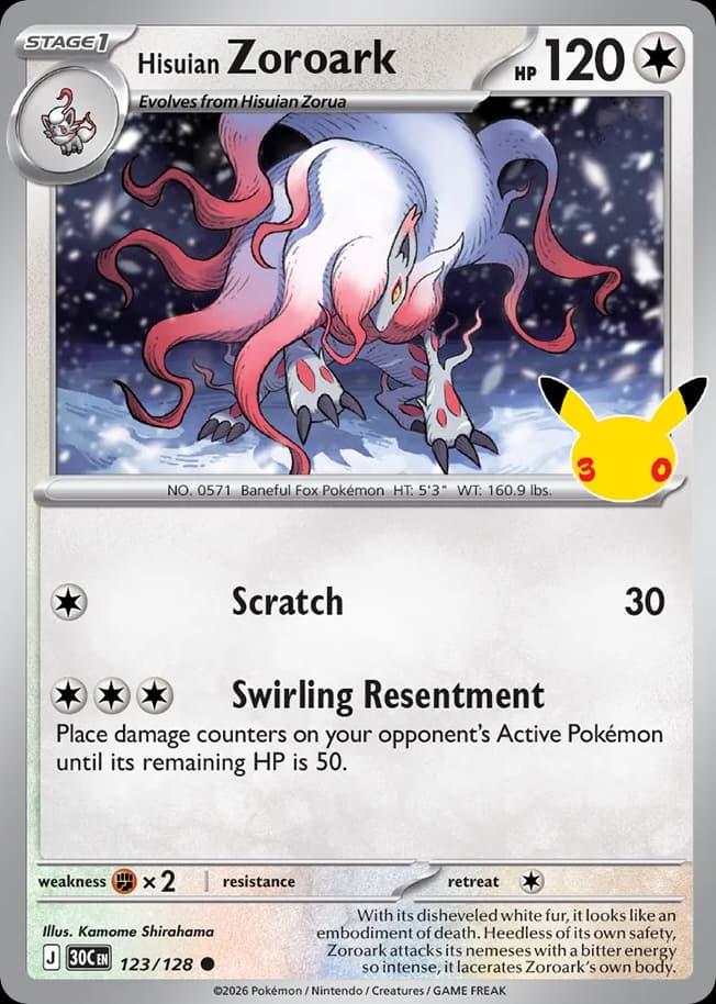 Hisuian Zoroark, 30th Celebration 123