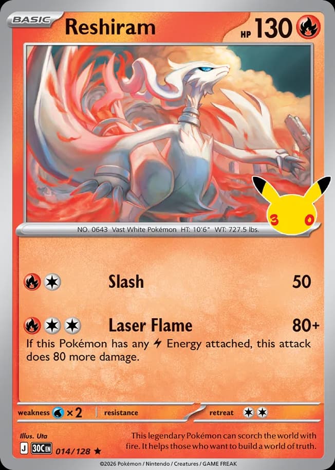 Reshiram, 30th Celebration 14