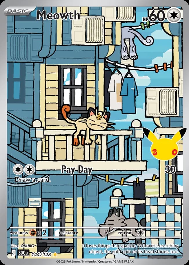 Meowth, 30th Celebration 144