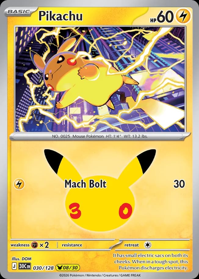 Pikachu, 30th Celebration 30