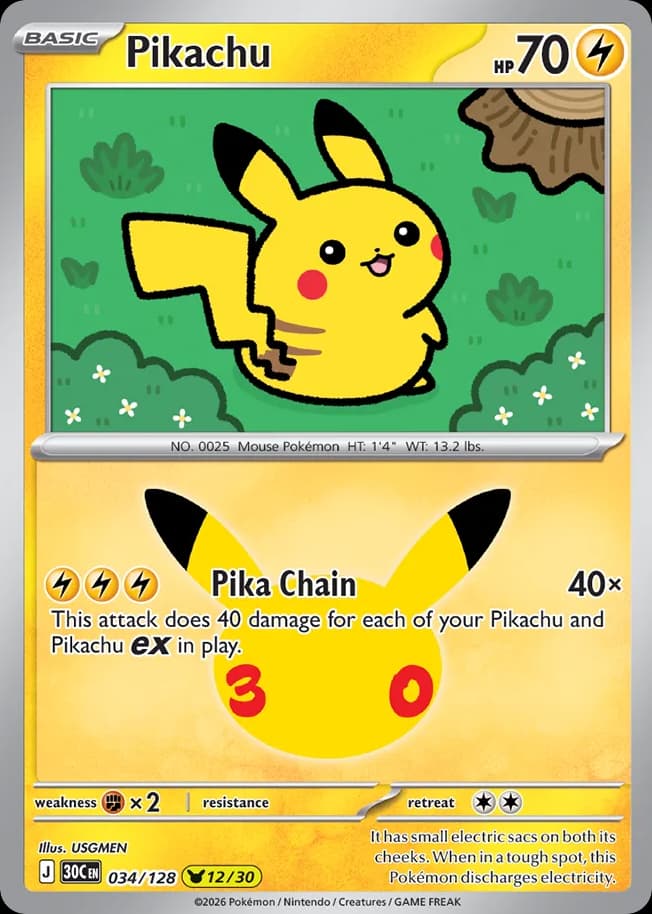Pikachu, 30th Celebration 34