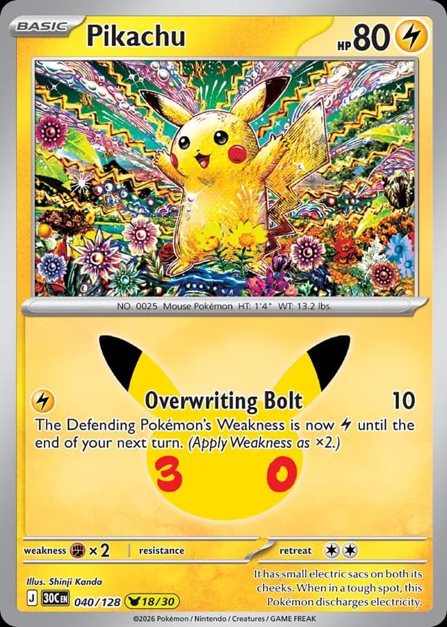 Pikachu, 30th Celebration 40