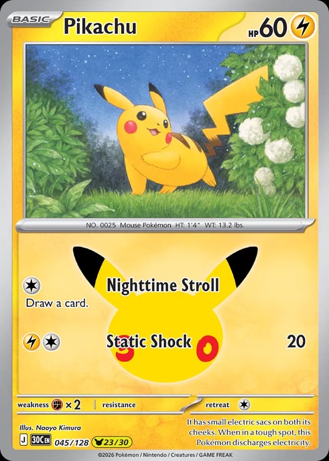 Pikachu, 30th Celebration 45