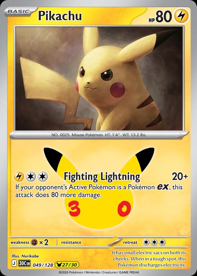 Pikachu, 30th Celebration 49