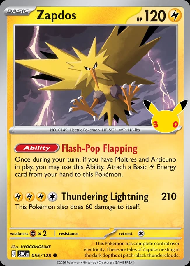 Zapdos, 30th Celebration 55
