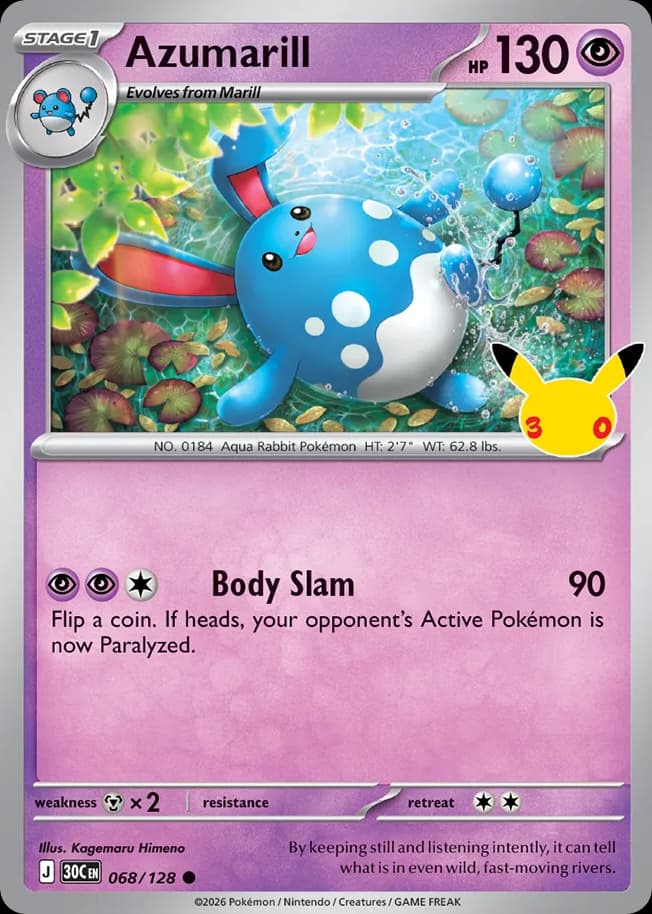 Azumarill, 30th Celebration 68
