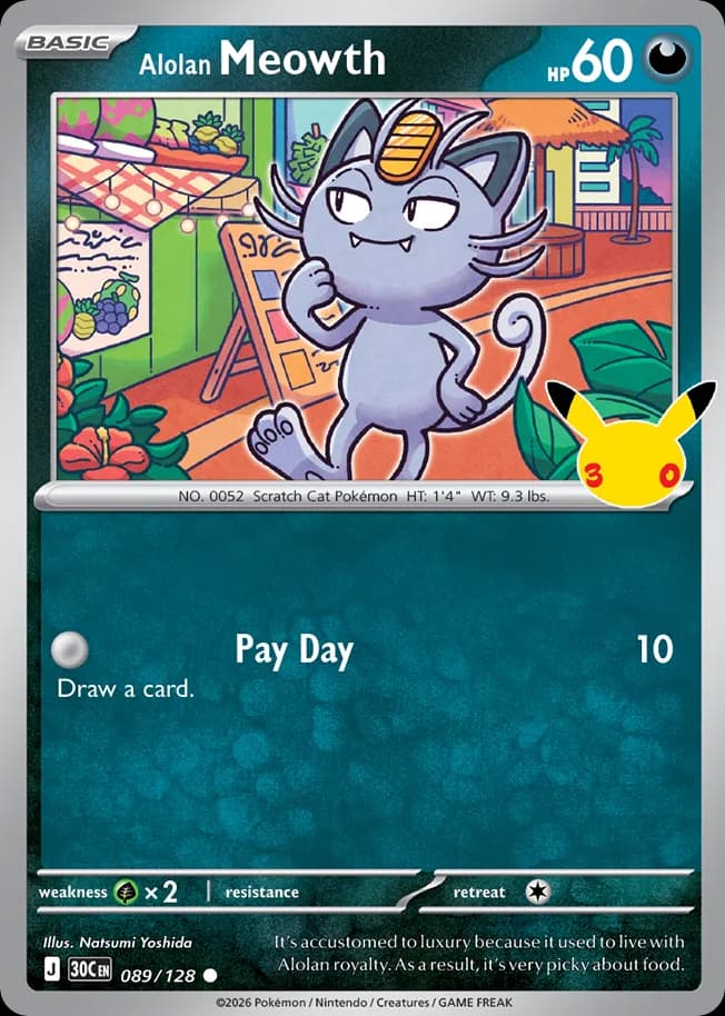 Alolan Meowth, 30th Celebration 89