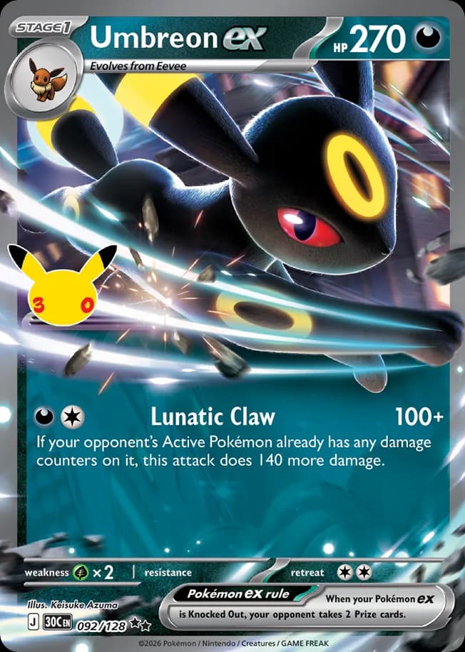 Umbreon ex, 30th Celebration 92