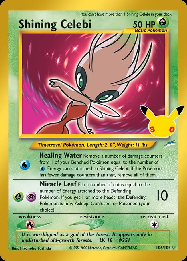 Shining Celebi, 30th Celebration: Classic Collection 106