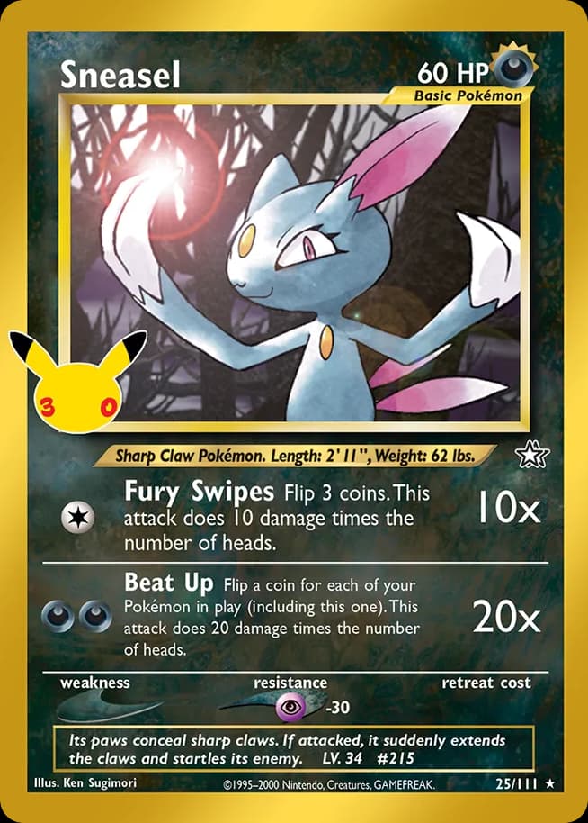 Sneasel, 30th Celebration: Classic Collection 25