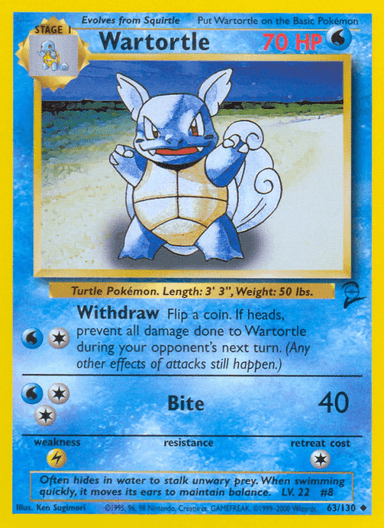 Wartortle, Base Set 2 63