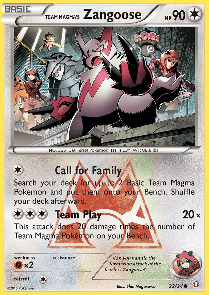Team Magma's Zangoose, Double Crisis 22