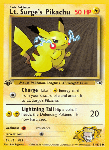 Lt. Surge's Pikachu, Gym Heroes 81