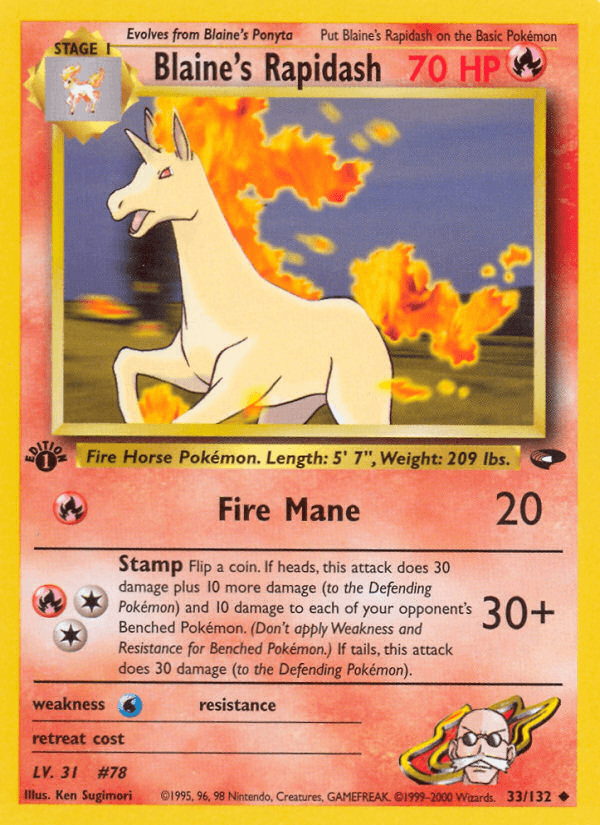 Blaine's Rapidash, Gym Challenge 33