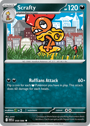 Scrafty, White Flare 58
