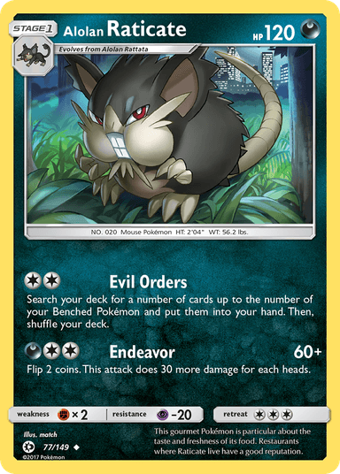 Alolan Raticate, Sun & Moon 77