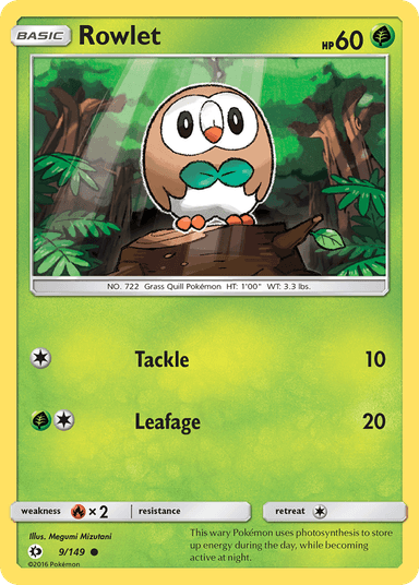 Rowlet, Sun & Moon 9
