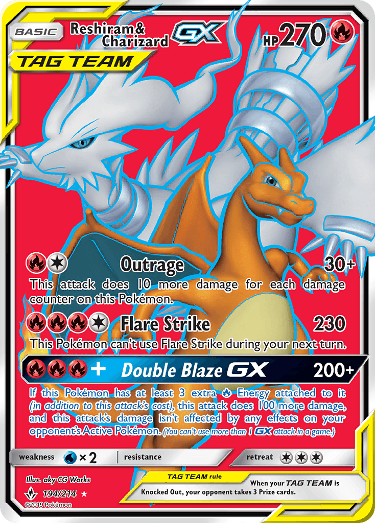 Reshiram & Charizard-GX, Unbroken Bonds 194