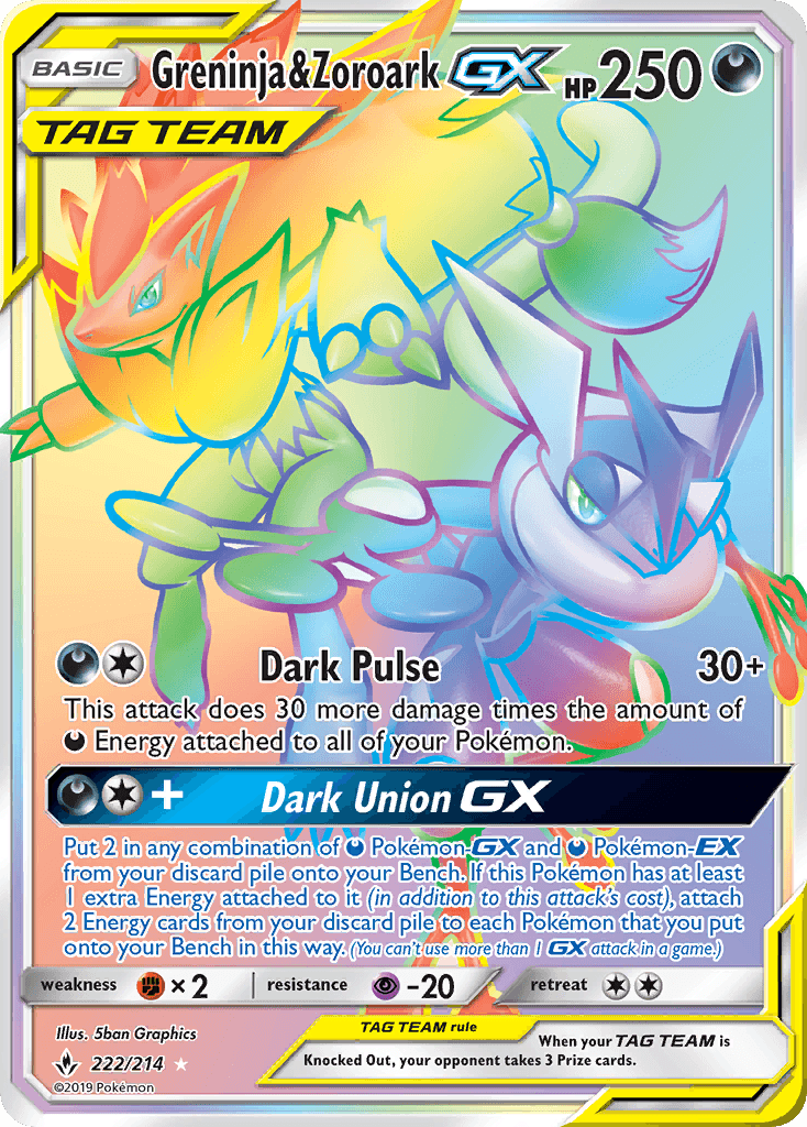 Greninja & Zoroark-GX, Unbroken Bonds 222