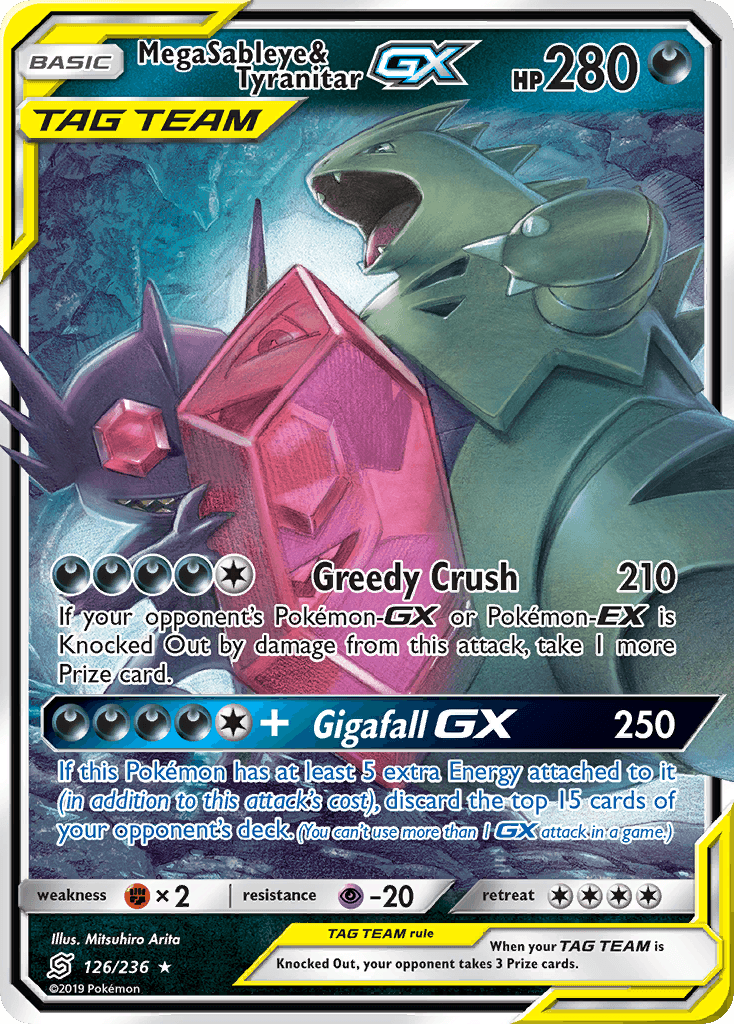 Mega Sableye & Tyranitar-GX, Unified Minds 126