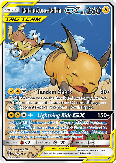 Raichu & Alolan Raichu-GX, Unified Minds 221