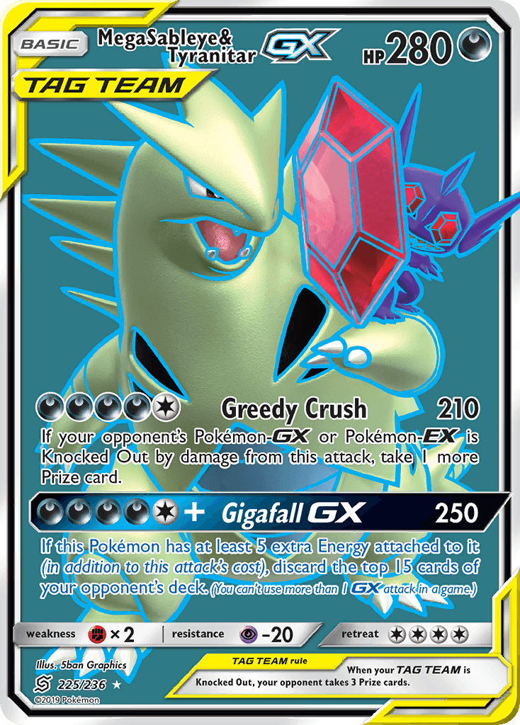 Mega Sableye & Tyranitar-GX, Unified Minds 225